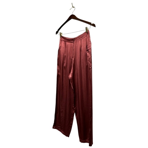 NWOT HOUSE OF HARLOW 1960 X REVOLVE Charlie Wide Leg Pant Burgundy XS - Picture 5 of 8